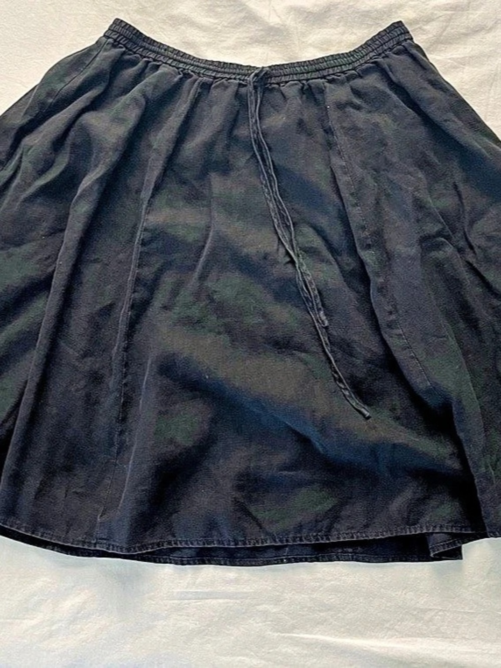 100% Linen Black Mini Midi Skirt Size Small